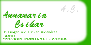 annamaria csikar business card